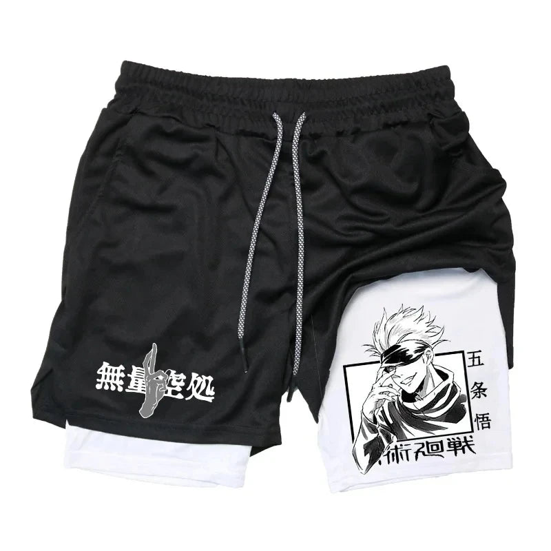 Jujutsu Kaisen Gojo Compression Shorts - Men's Anime Workout Shorts