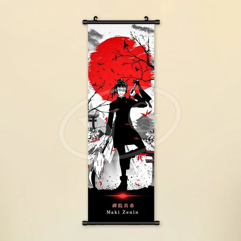 Jujutsu Kaisen Maki Canvas Poster Anime Home Decor Hanging Scroll