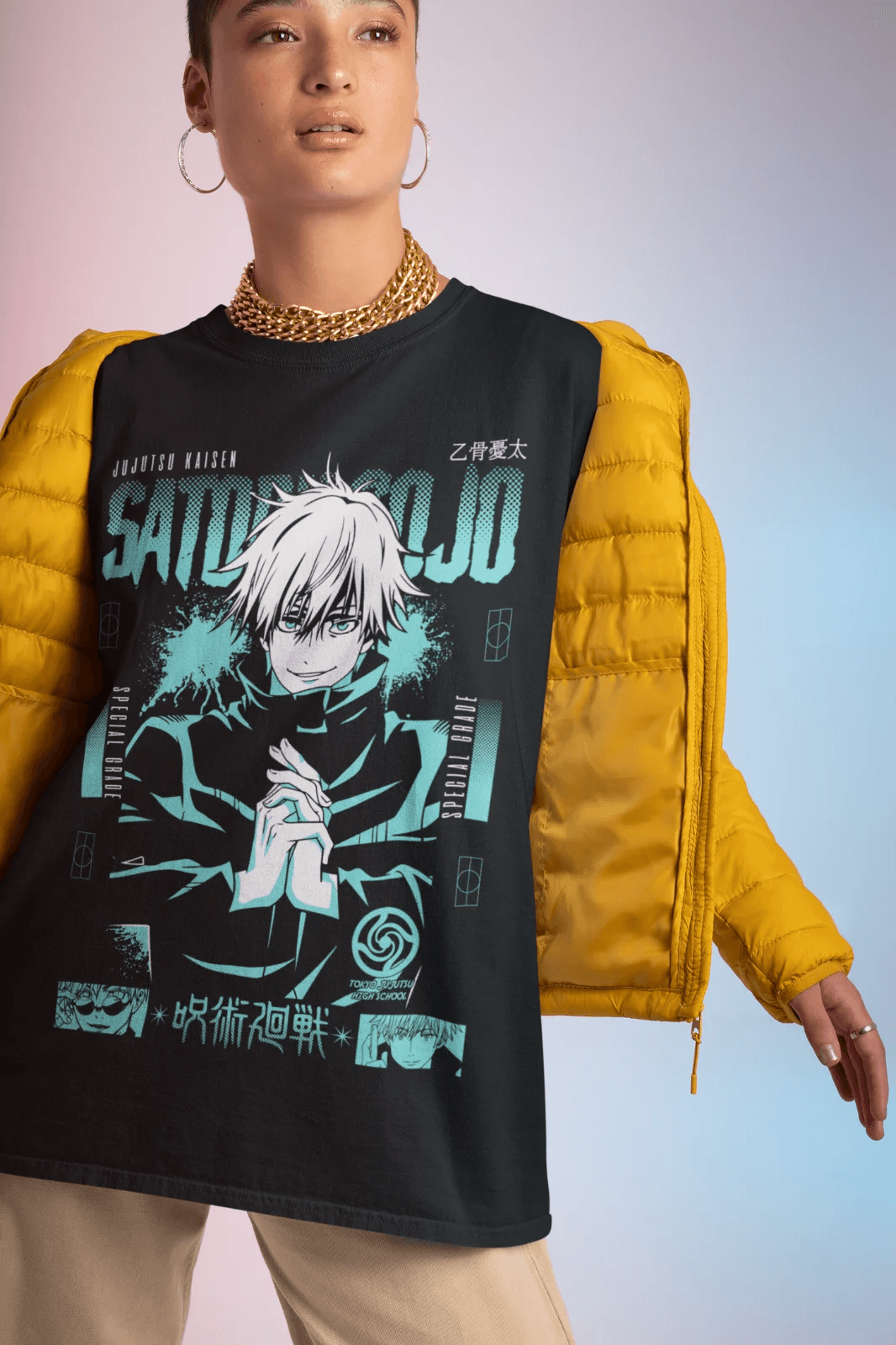 Jujutsu Kaisen Shirt Gojo Satoru Shirt Cotton Anime Shirt