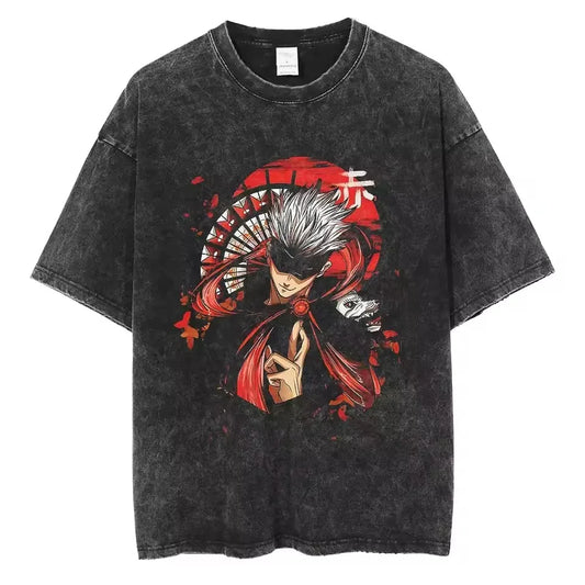 Jujutsu Kaisen Shirt Satoru Gojo Oversized Vintage Style Anime Shirt