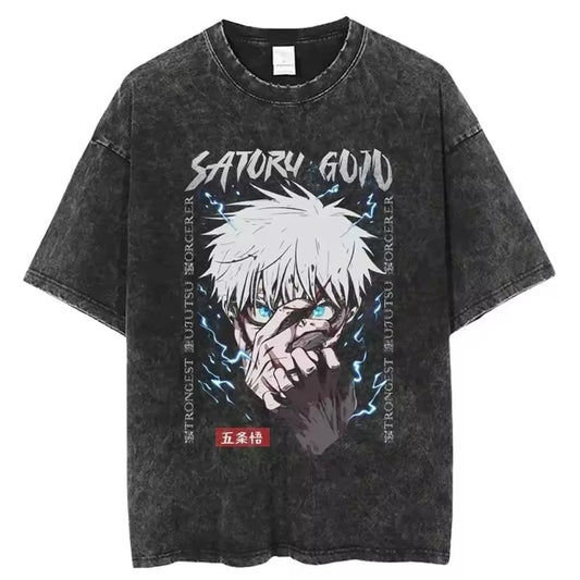 Jujutsu Kaisen Shirt Satoru Gojo Oversized Vintage Style Anime Shirt