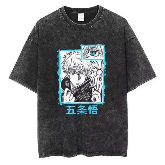 Jujutsu Kaisen Shirt Satoru Gojo Oversized Vintage Style Anime Shirt