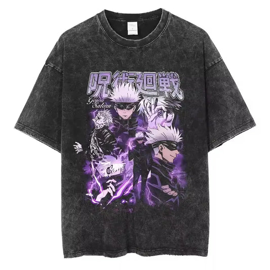 Jujutsu Kaisen Shirt Satoru Gojo Oversized Vintage Style Anime Shirt