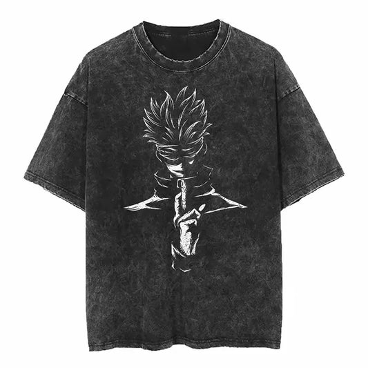 Jujutsu Kaisen Shirt Satoru Gojo Oversized Vintage Style Anime Shirt
