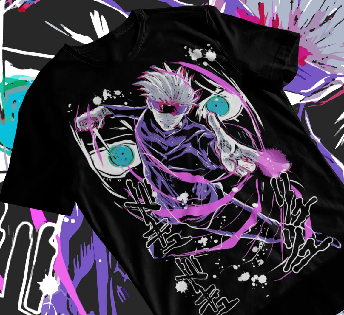 Jujutsu Kaisen Shirt Satoru Gojo Purple Cotton Anime Shirt