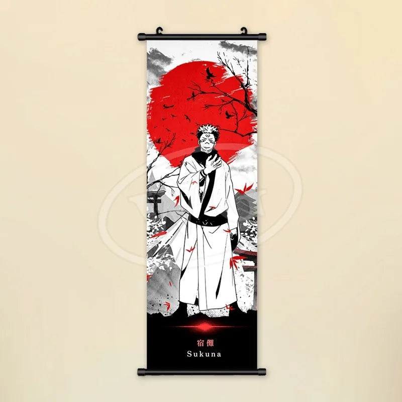 Jujutsu Kaisen Sukuna Canvas Poster Anime Home Decor Hanging Scroll