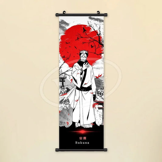 Jujutsu Kaisen Sukuna Canvas Poster Anime Home Decor Hanging Scroll