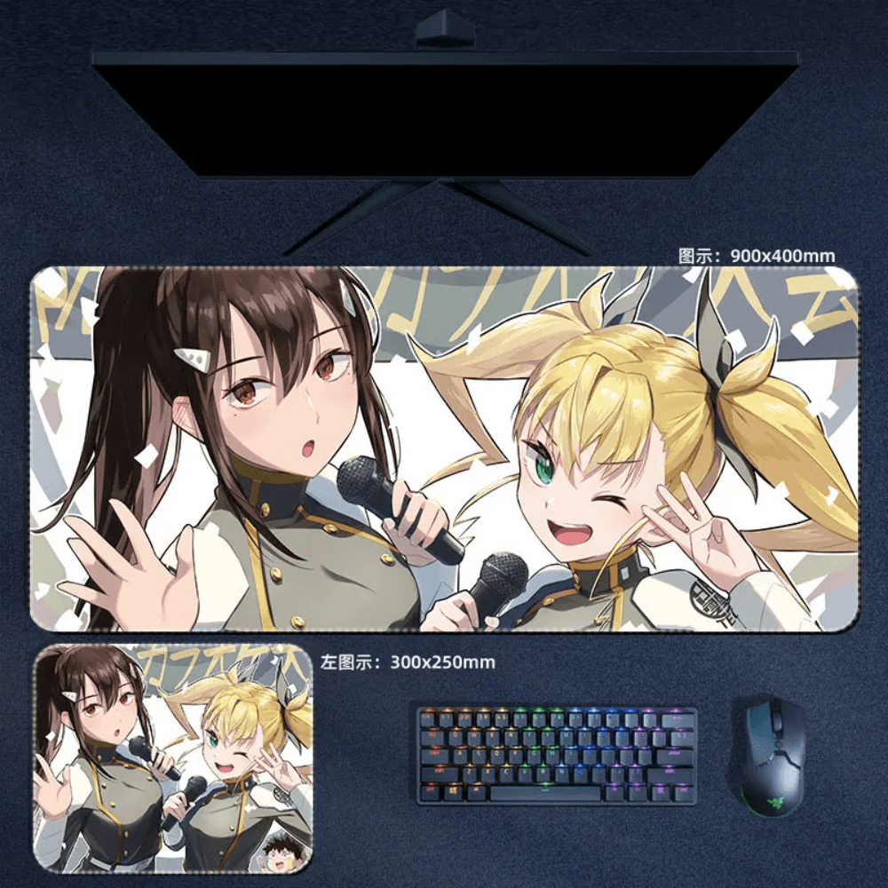 Kaiju No.8 Mouse Pad Mina and Kikoru Large Anime Mouse Pad