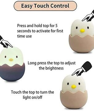 Led Touch Night Light Soft Silicone USB Rechargeable Bedroom Decor