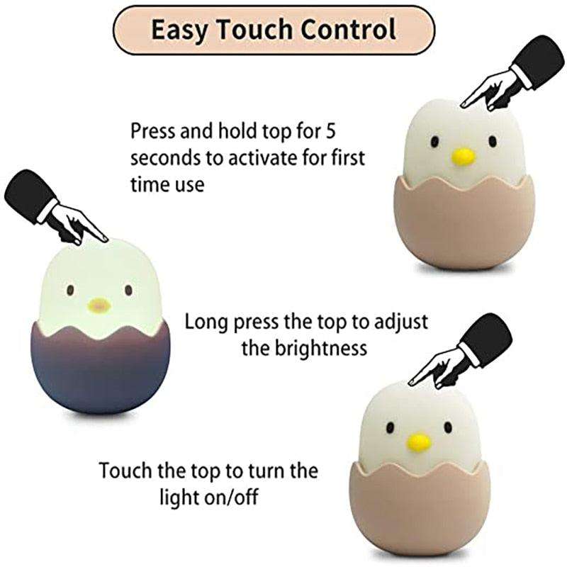 Led Touch Night Light Soft Silicone USB Rechargeable Bedroom Decor