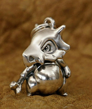 LINSION 925 Sterling Silver Cubone Pokemon Necklace Pendant