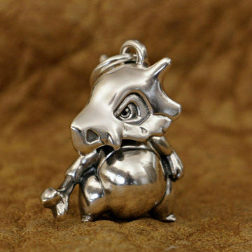 LINSION 925 Sterling Silver Cubone Pokemon Necklace Pendant