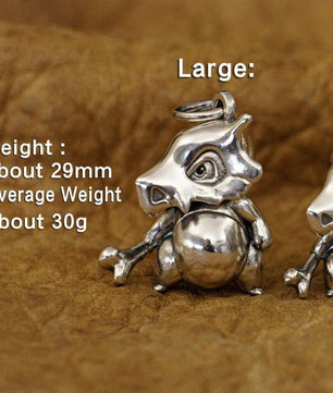LINSION 925 Sterling Silver Cubone Pokemon Necklace Pendant