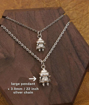 LINSION 925 Sterling Silver Majin Buu Dragon Ball Z Necklace Pendant