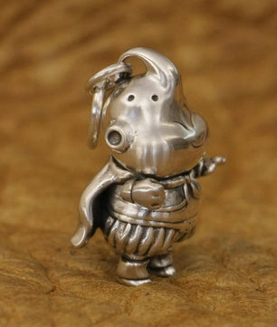 LINSION 925 Sterling Silver Majin Buu Dragon Ball Z Necklace Pendant