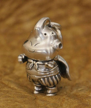 LINSION 925 Sterling Silver Majin Buu Dragon Ball Z Necklace Pendant