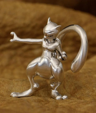 LINSION 925 Sterling Silver Mewtwo Pokemon Necklace Pendant