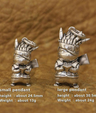 LINSION Q Version 925 Sterling Silver Pikachu Kakashi Outfit Pendant