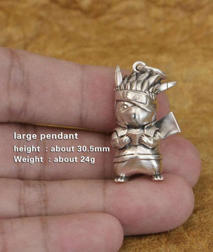 LINSION Q Version 925 Sterling Silver Pikachu Kakashi Outfit Pendant
