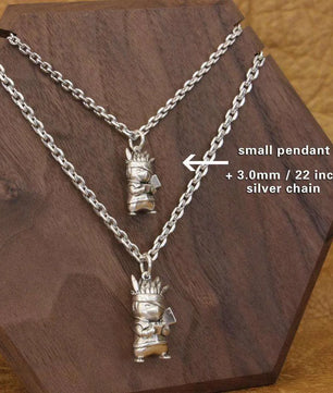 LINSION Q Version 925 Sterling Silver Pikachu Kakashi Outfit Pendant