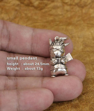 LINSION Q Version 925 Sterling Silver Pikachu Kakashi Outfit Pendant