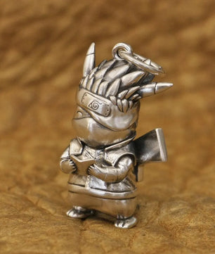 LINSION Q Version 925 Sterling Silver Pikachu Kakashi Outfit Pendant