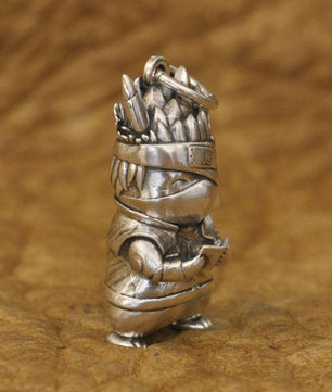 LINSION Q Version 925 Sterling Silver Pikachu Kakashi Outfit Pendant