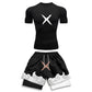 Luffy Style Compression Shirt & Shorts Set - Anime Workout Set Rash Guard