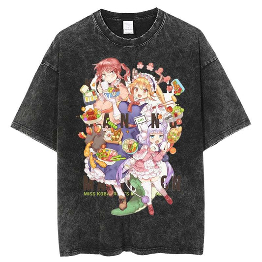Miss Kobayashi Dragon Maid Characters Oversized Anime Shirt Graphic