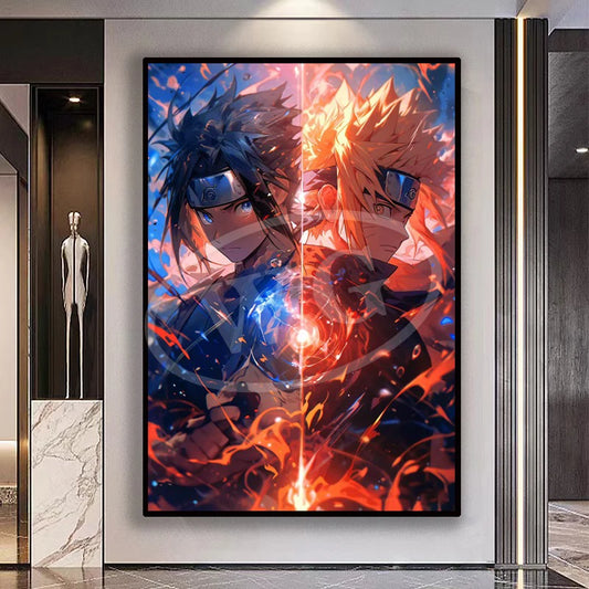 Naruto and Sasuke Poster Canvas Print Large Anime Poster