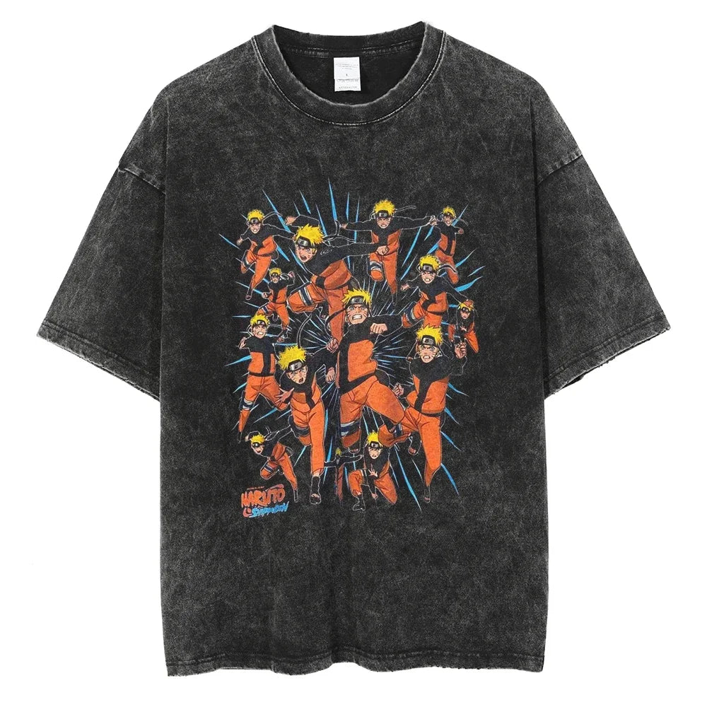 Naruto Clones Shirt Oversized Anime Graphic Cotton Shirt