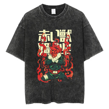 Naruto Eight Gates Guy Shirt Oversized Anime Graphic Cotton Shirt