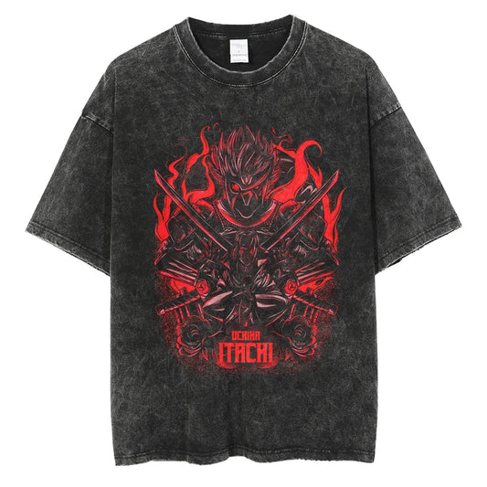 Naruto Itachi Susanoo Shirt Oversized Anime Graphic Cotton Shirt
