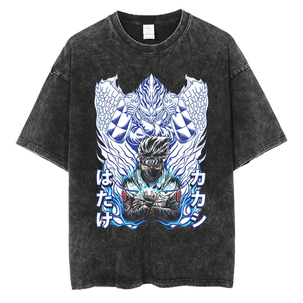 Naruto Kakashi Susanoo Shirt Oversized Anime Graphic Cotton Shirt