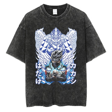 Naruto Kakashi Susanoo Shirt Oversized Anime Graphic Cotton Shirt