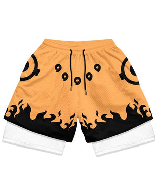 Naruto Style Anime Compression Shorts - Men's Workout Shorts