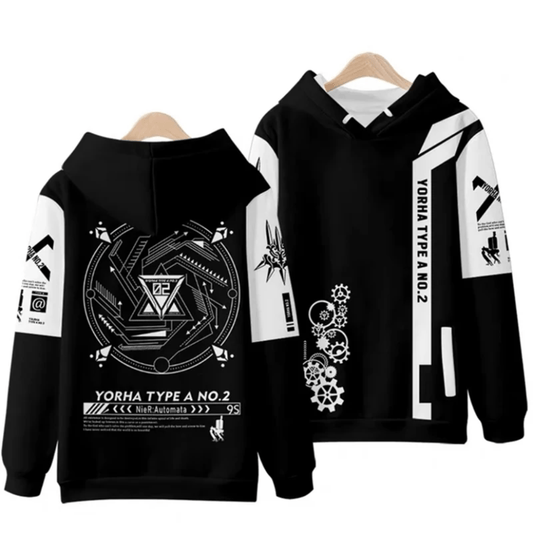 NieR Automata Hoodie A2 Fleece Anime Hoodie Cotton Polyester Blend