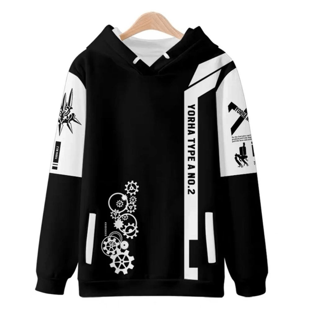 NieR Automata Hoodie A2 Fleece Anime Hoodie Cotton Polyester Blend