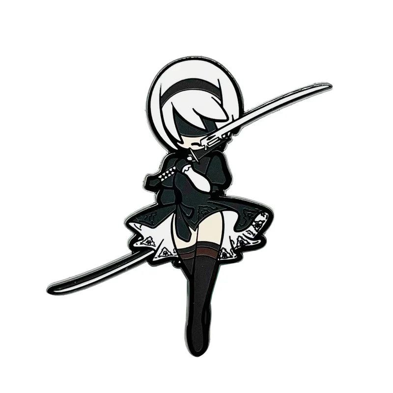 Nier Automata Yorha Unit 2b Enamel Pin Brooch