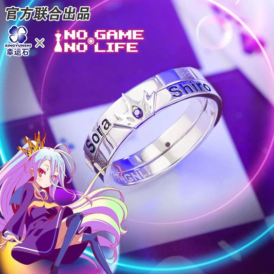 No Game No Life Sora Shiro 925 Sterling Silver Anime Ring