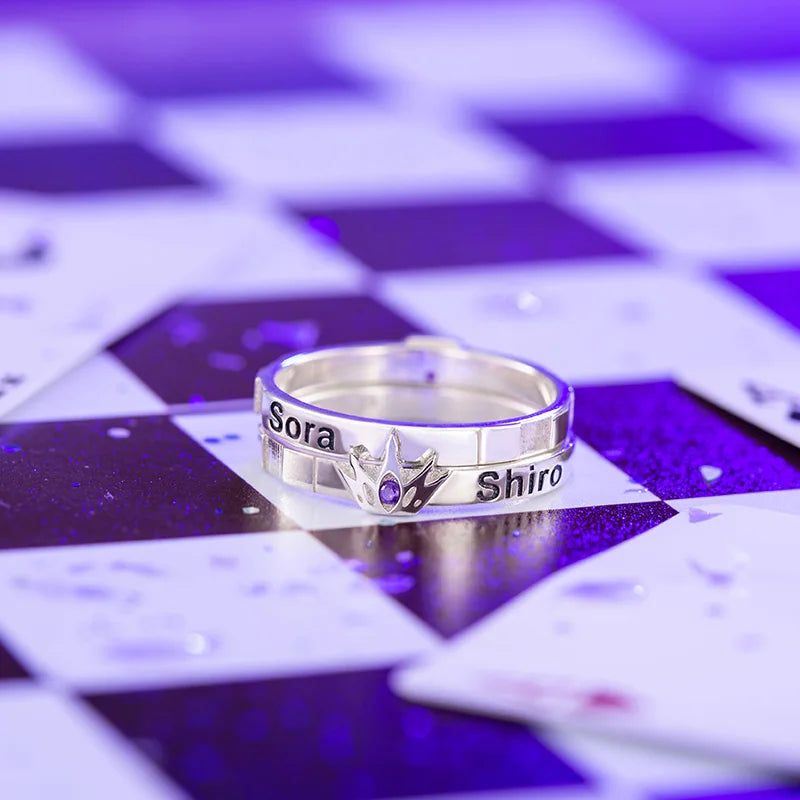 No Game No Life Sora Shiro 925 Sterling Silver Anime Ring