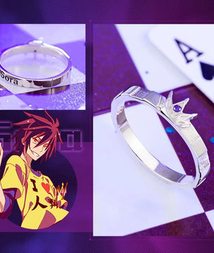 No Game No Life Sora Shiro 925 Sterling Silver Anime Ring