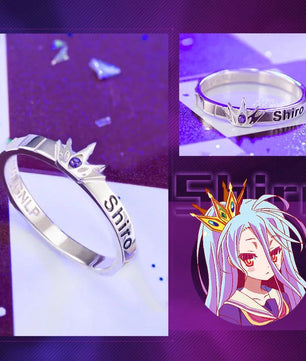 No Game No Life Sora Shiro 925 Sterling Silver Anime Ring