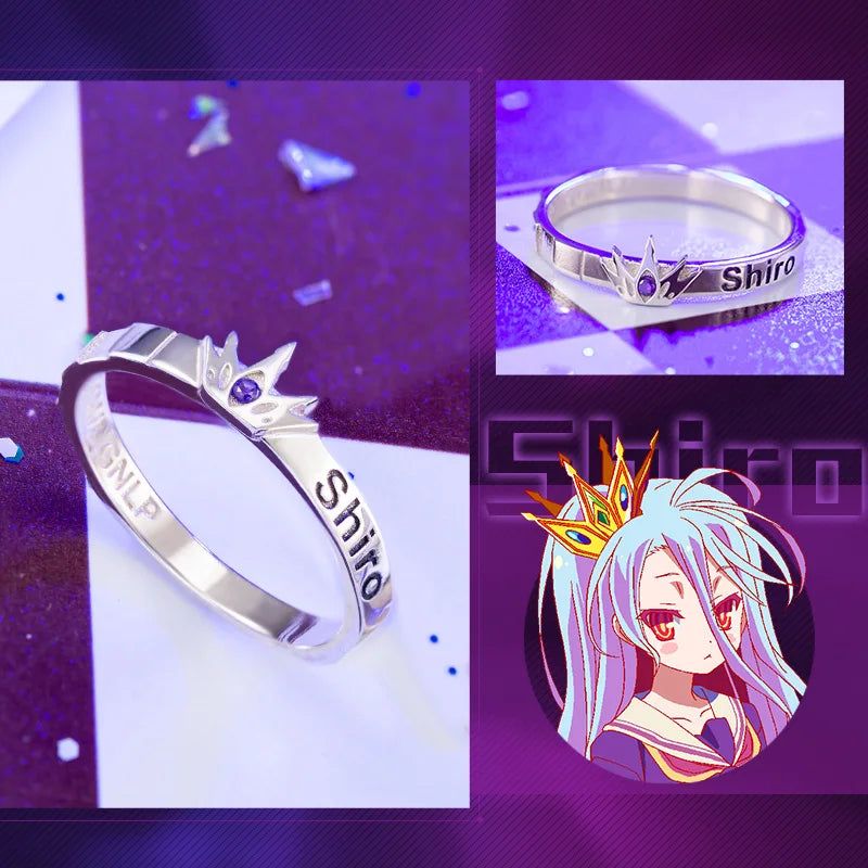 No Game No Life Sora Shiro 925 Sterling Silver Anime Ring