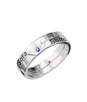 No Game No Life Sora Shiro 925 Sterling Silver Anime Ring