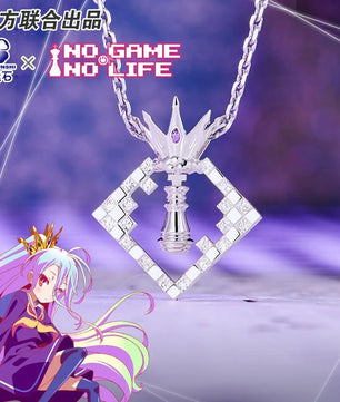 No Game No Life Sora Shiro Anime Necklace 925 Sterling Silver Pendant