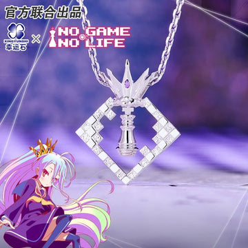 No Game No Life Sora Shiro Anime Necklace 925 Sterling Silver Pendant