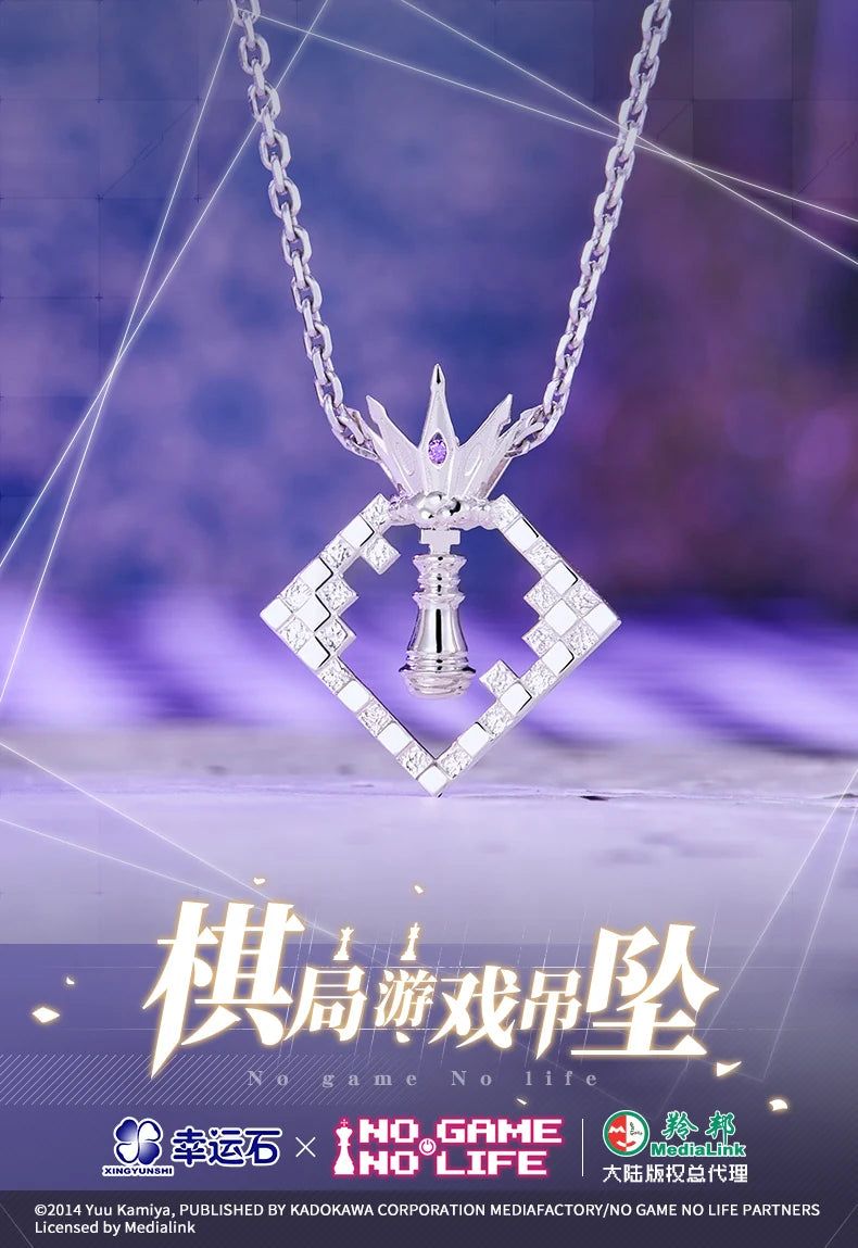 No Game No Life Sora Shiro Anime Necklace 925 Sterling Silver Pendant