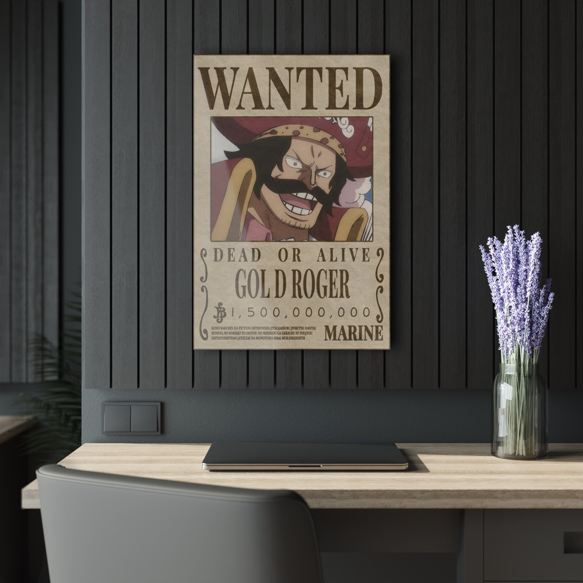 One Piece Gol D Roger Wanted Poster Acrylic Print - Anime Wall Art