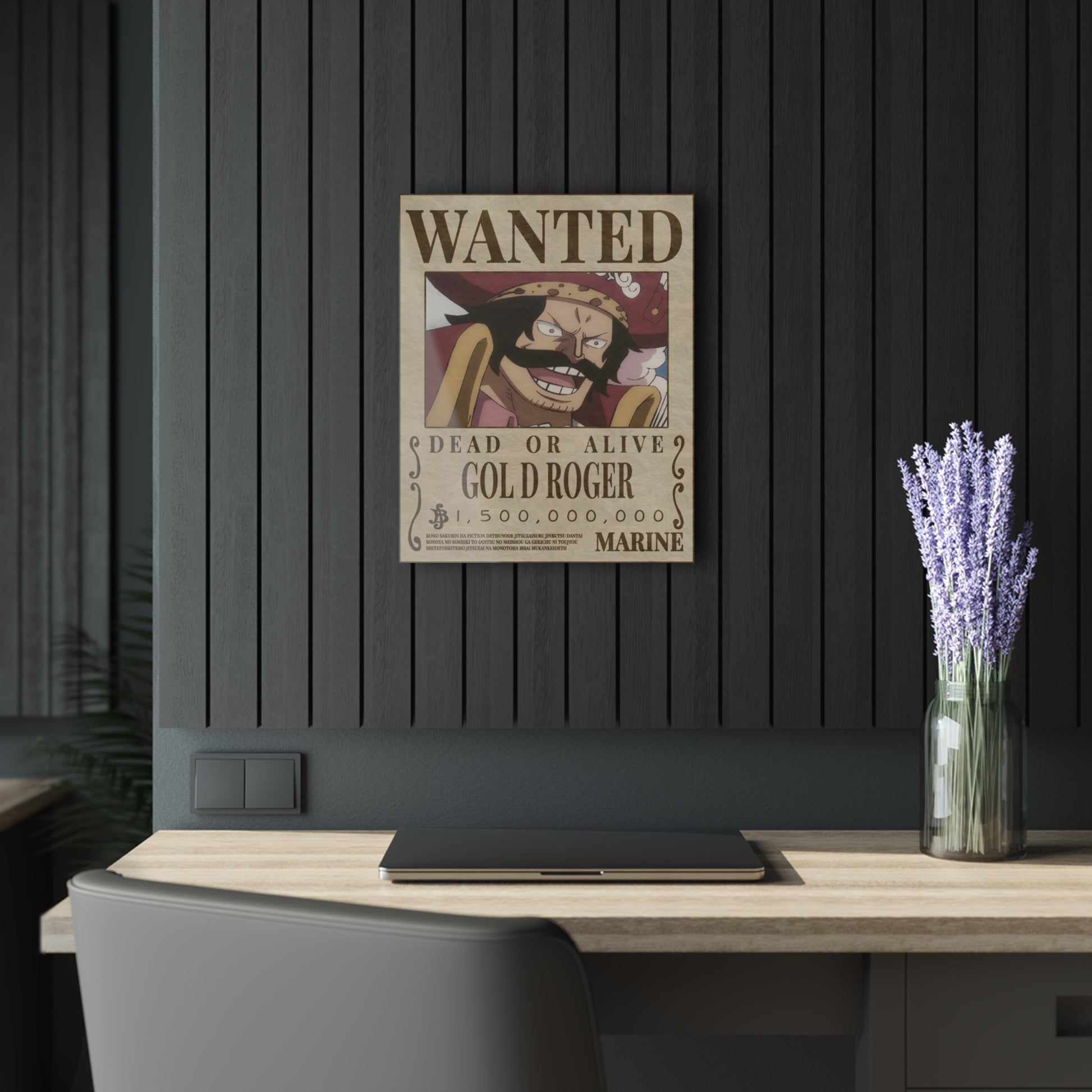 One Piece Gol D Roger Wanted Poster Acrylic Print - Anime Wall Art